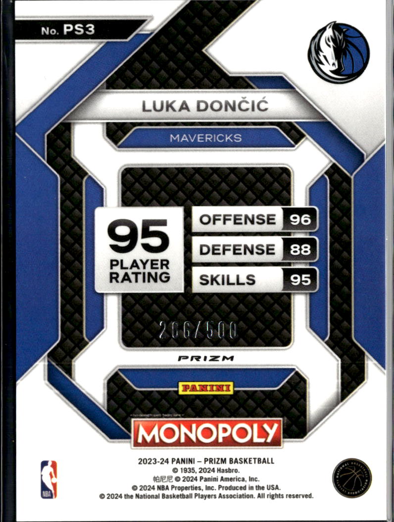 Luka Doncic 2024 Panini Prizm Monopoly Gold Wave /500 Dallas Mavericks