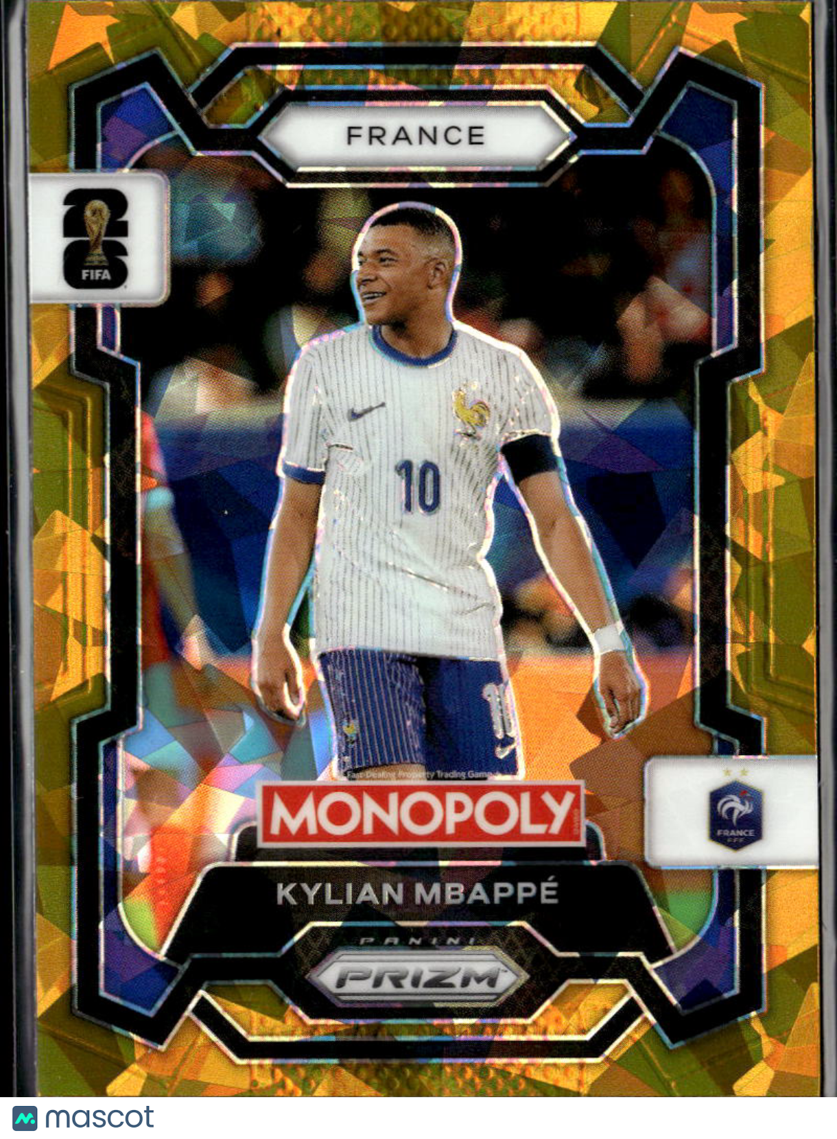 Kylian Mbappe 2026 Monopoly FIFA World Cup GOLD Ice Prizm France