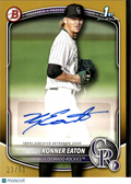 Konner Eaton 2025 Bowman 1st GOLD Auto Autograph RC 23/50 Colorado Rockies