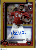 Yosver Zulueta 2025 Topps Chrome GOLD Auto Autograph RC 46/50 Cincinnati Reds
