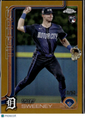 Trey Sweeney 2025 Topps Chrome RC GOLD Refractor 10/50 Detroit Tigers