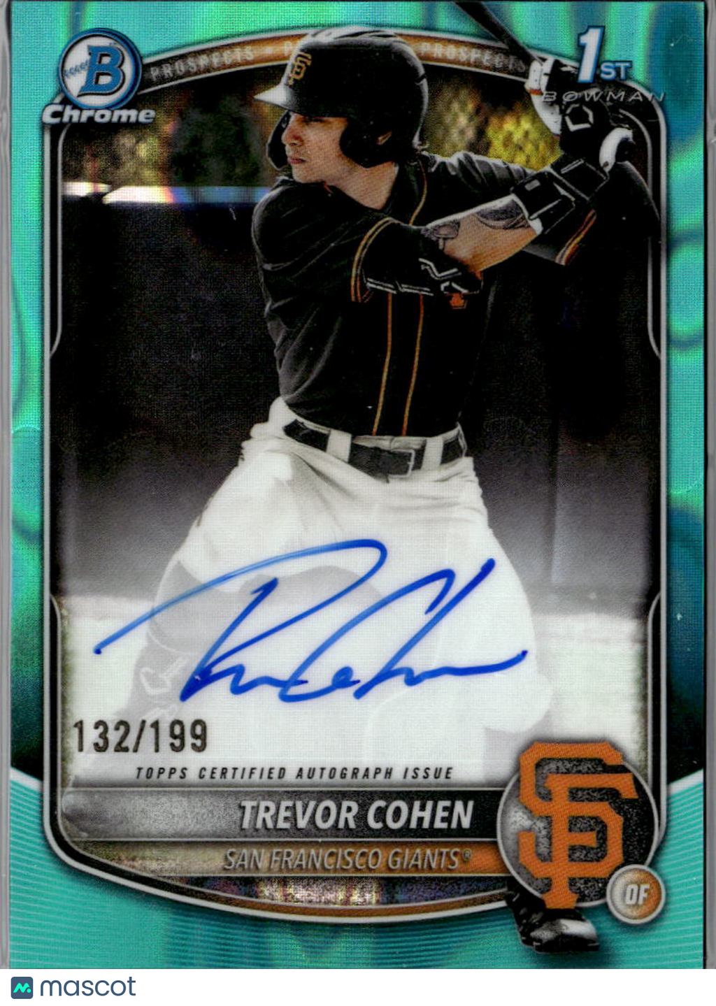Trevor Cohen 2025 Bowman Chrome 1st Auto Autograph 132/199 San Francisco Giants