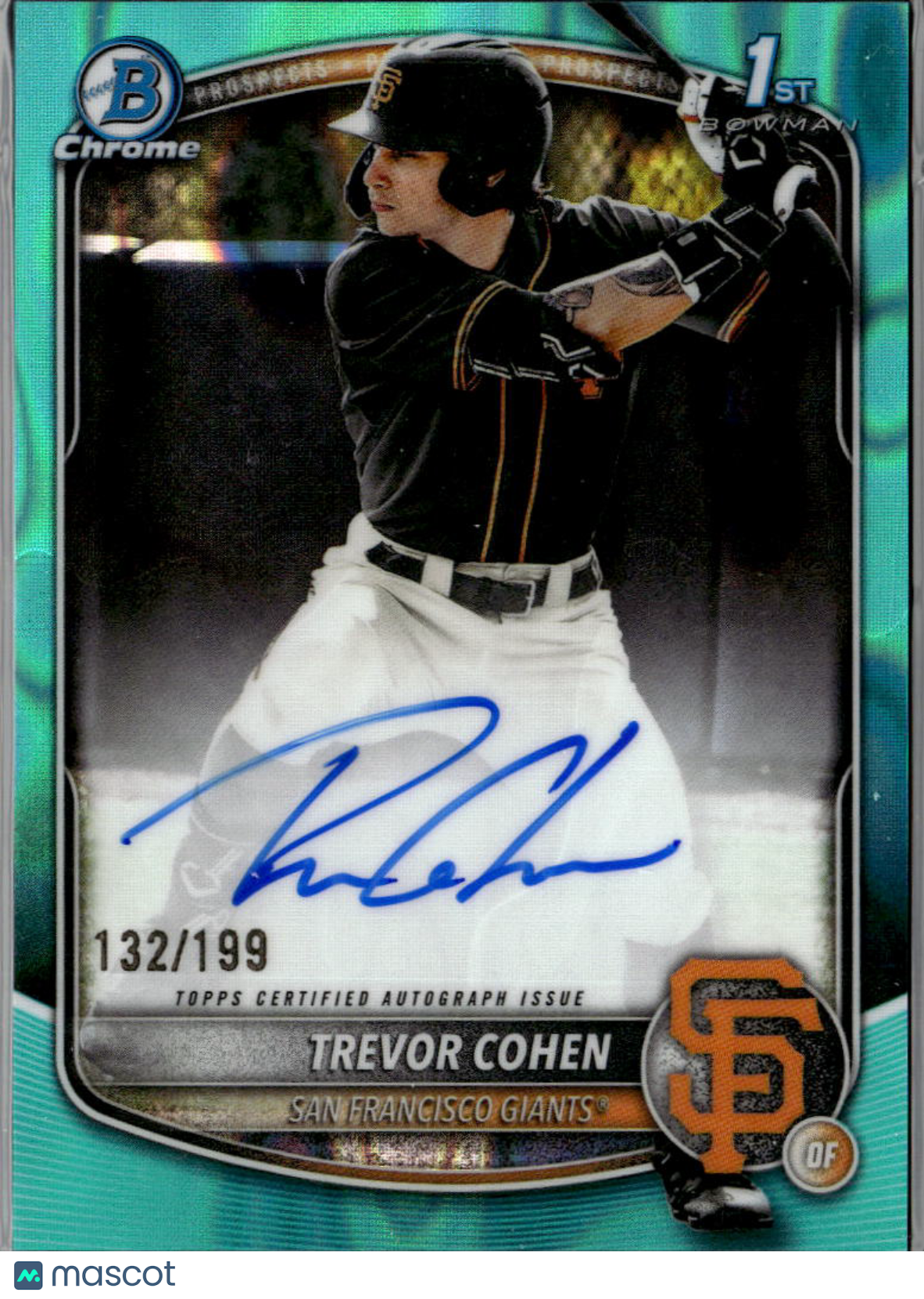Trevor Cohen 2025 Bowman Chrome 1st Auto Autograph 132/199 San Francisco Giants