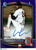 Anthony Eyanson 2025 Bowman Chrome 1st Auto Autograph 27/250 Boston Red Sox