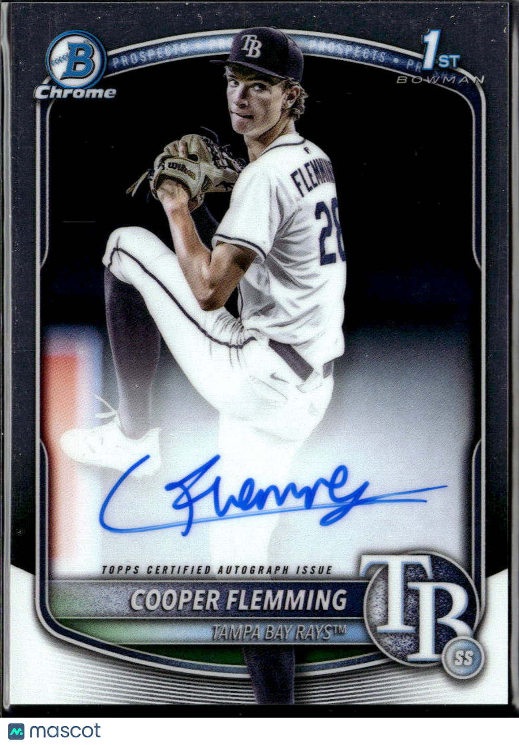 Cooper Flemming 2025 Bowman Chrome 1st Auto Autograph Tampa Bay Rays