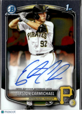 Easton Carmichael 2025 Bowman Chrome 1st Auto Autograph RC Pittsburgh Pirates