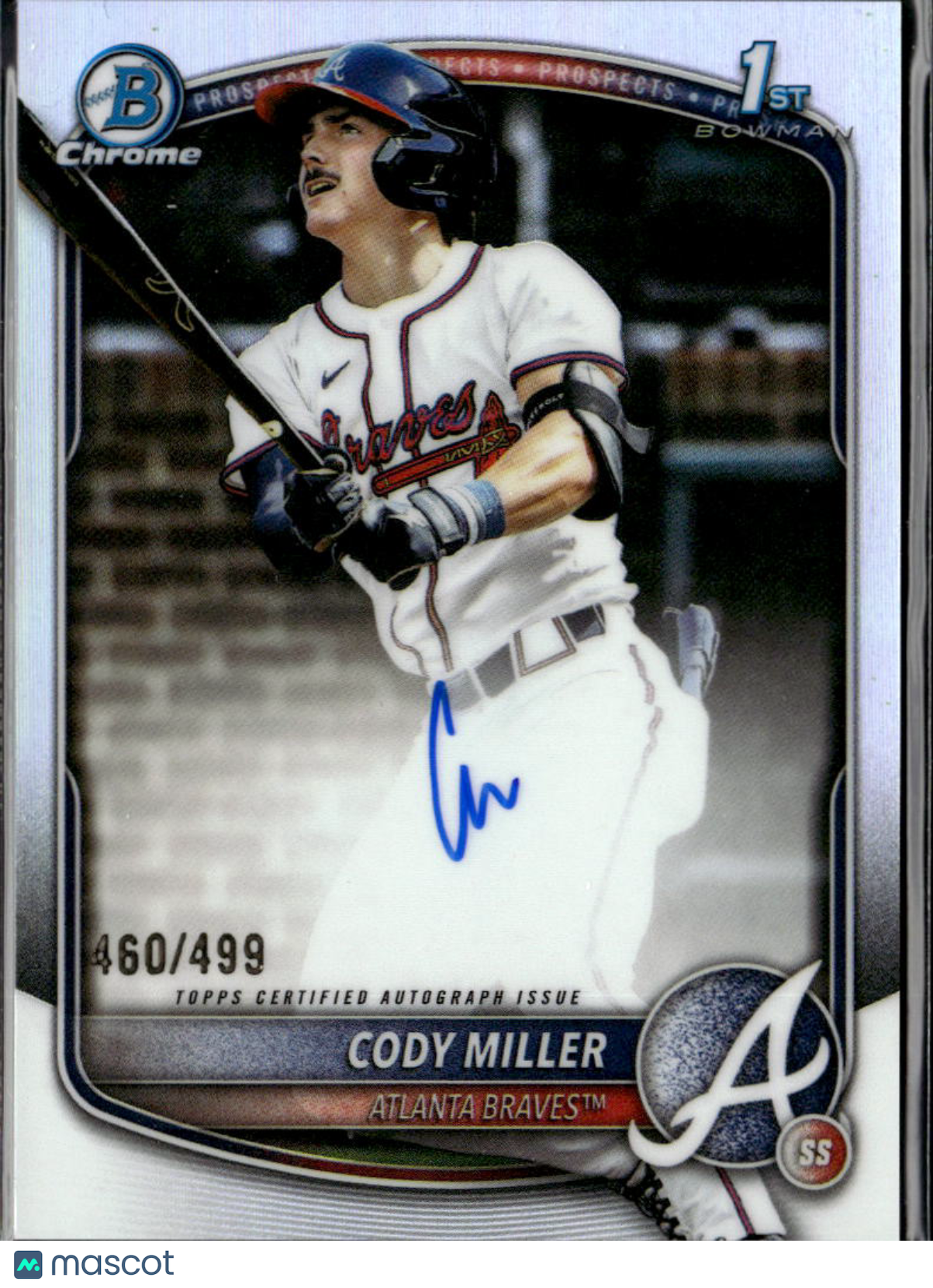 Cody Miller 2025 Bowman Chrome 1st Auto Autograph 460/499 Atlanta Braves