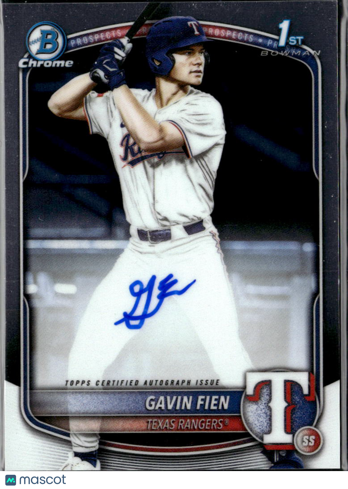 Gavin Fien 2025 Bowman Chrome 1st Auto Autograph Texas Rangers