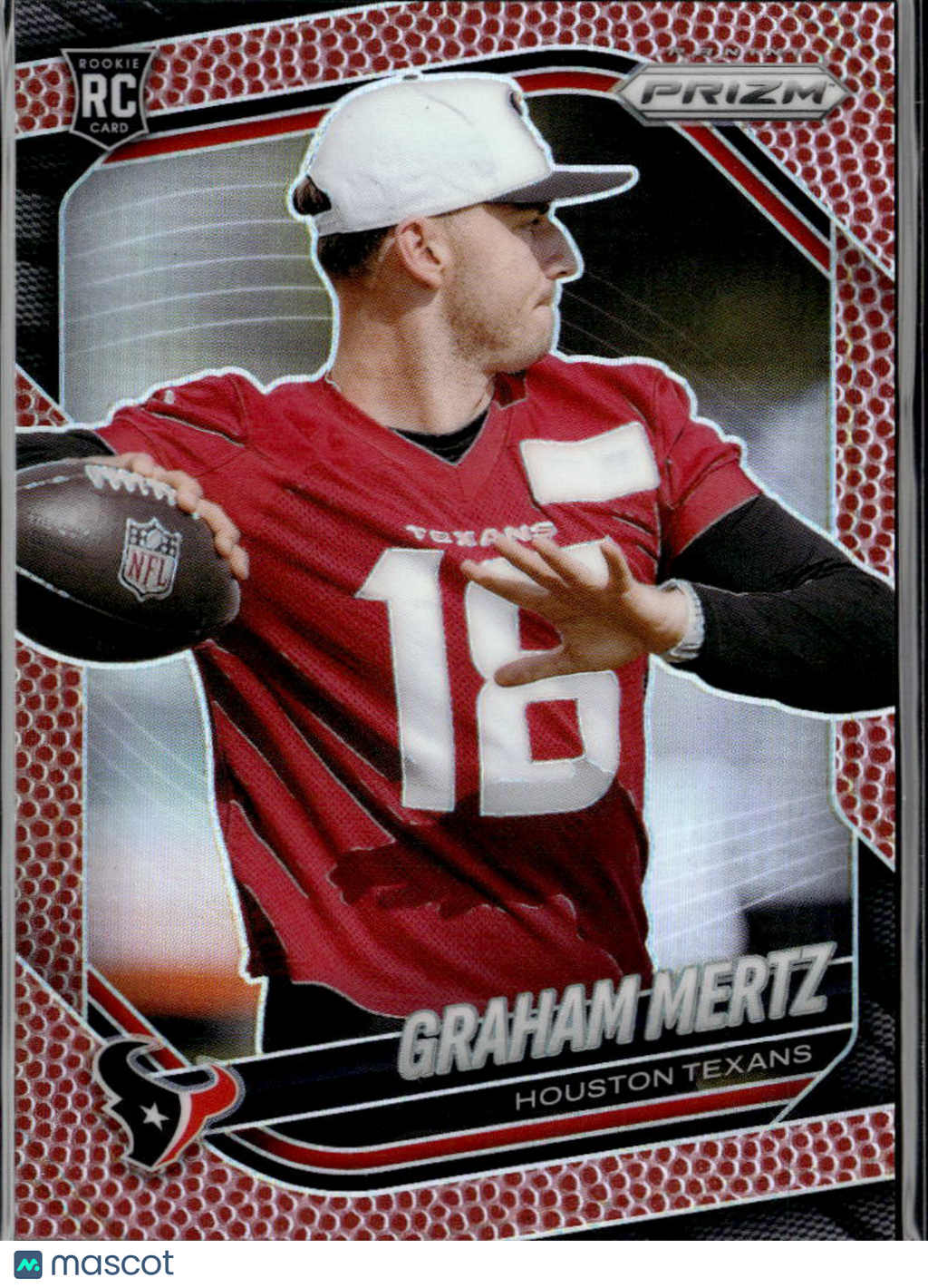 Graham Mertz 2025 Prizm Pigskin Leather Prizm Rookie RC 169/180 Houston Texans