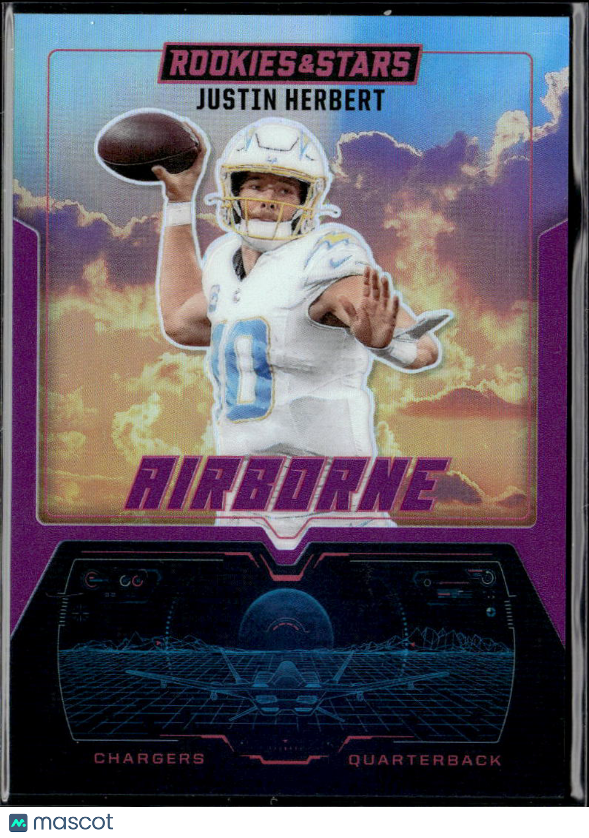 Justin Herbert 2025 Rookies & Stars Airborne Purple Prizm 26/35 Chargers