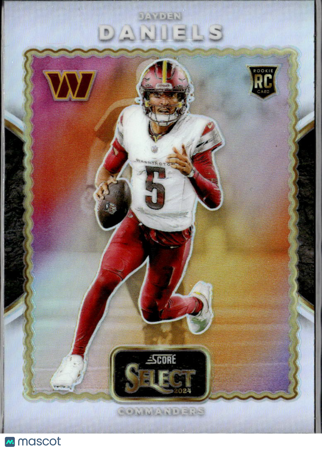 Jayden Daniels 2024 Select Score Throwback Silver Prizm RC Washington Commanders