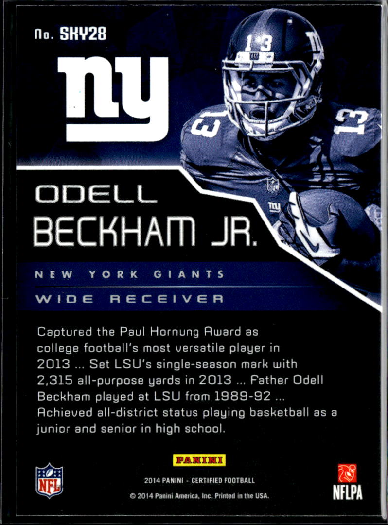 Odell Beckham Jr. 2014 Certified Sky's the Limit Blue RC 24/25 New York Giants