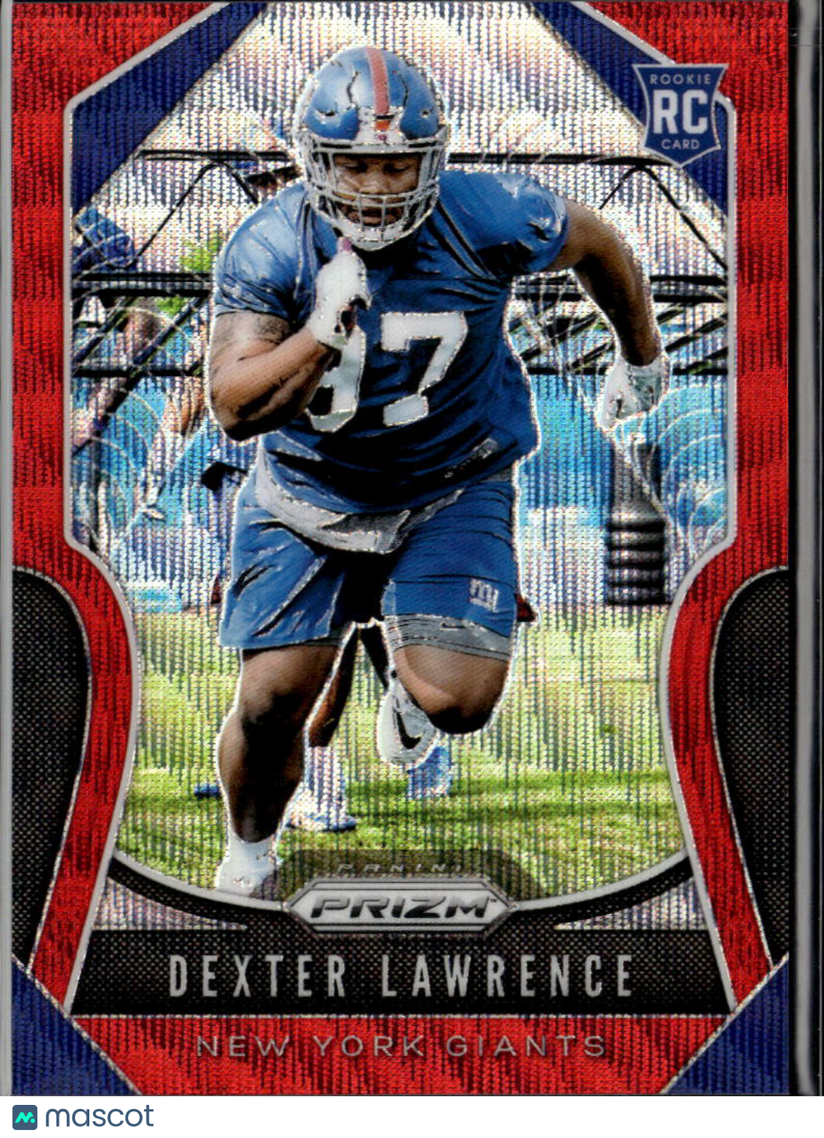 Dexter Lawrence 2019 Panini Prizm RC Red Wave Prizm 53/149 New York Giants