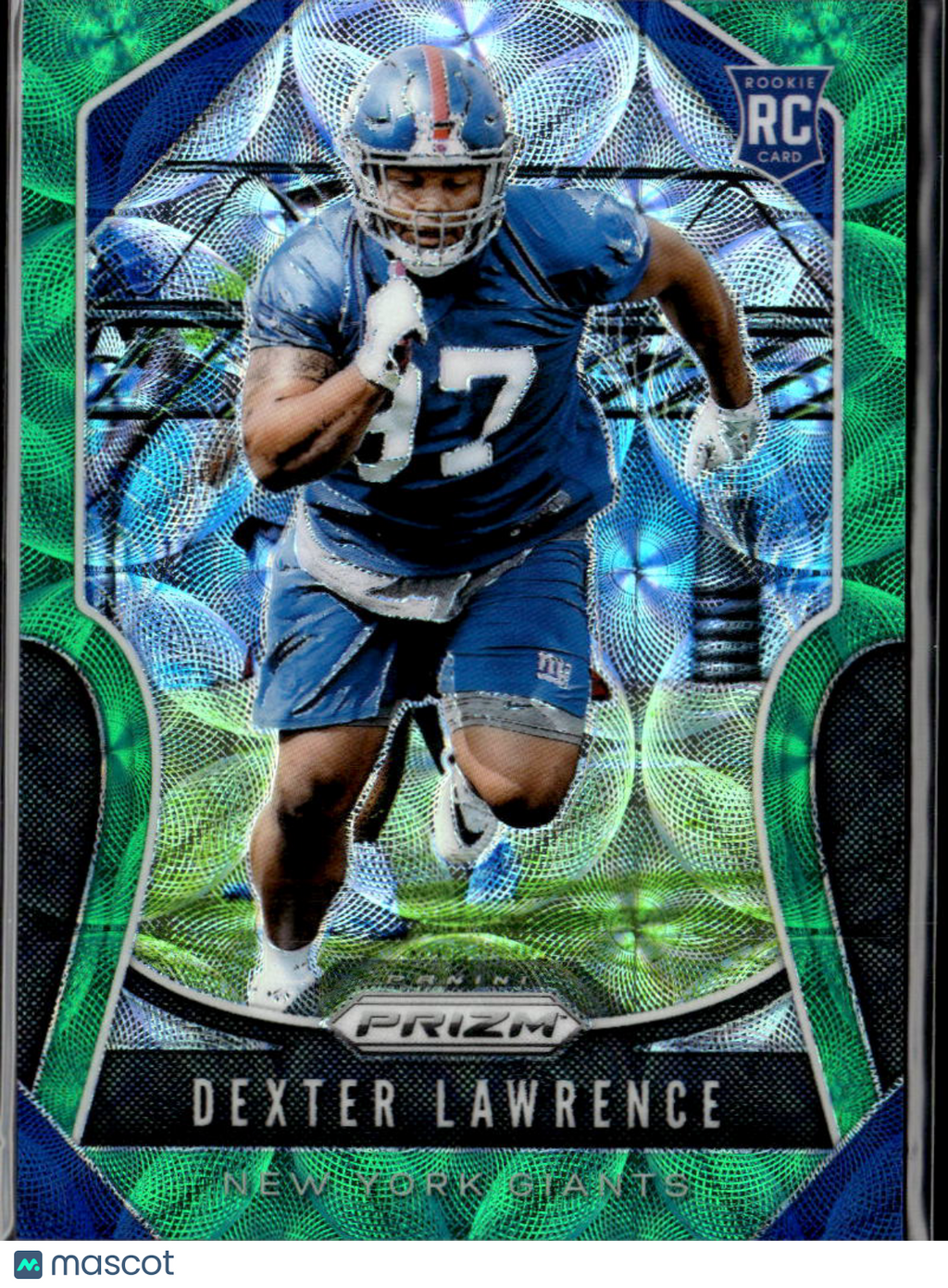 Dexter Lawrence 2019 Prizm RC Green Scope Prizm Rookie 65/75 New York Giants