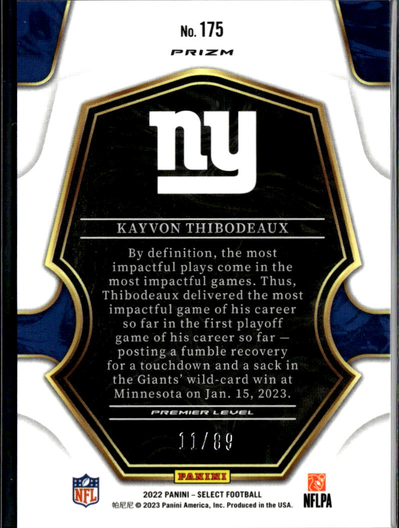 Kayvon Thibodeaux 2022 Select Dragon Scale Prizm Rookie RC 11/69 New York Giants