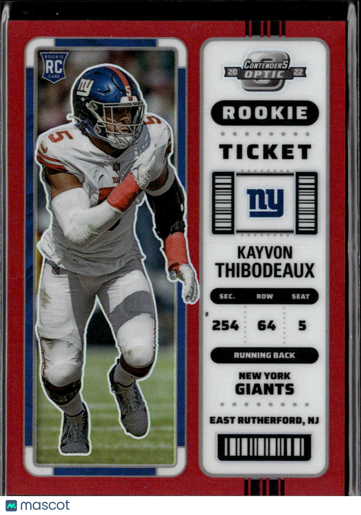 Kayvon Thibodeaux 2022 Contenders Optic Red Prizm Rookie RC 88/175 Giants