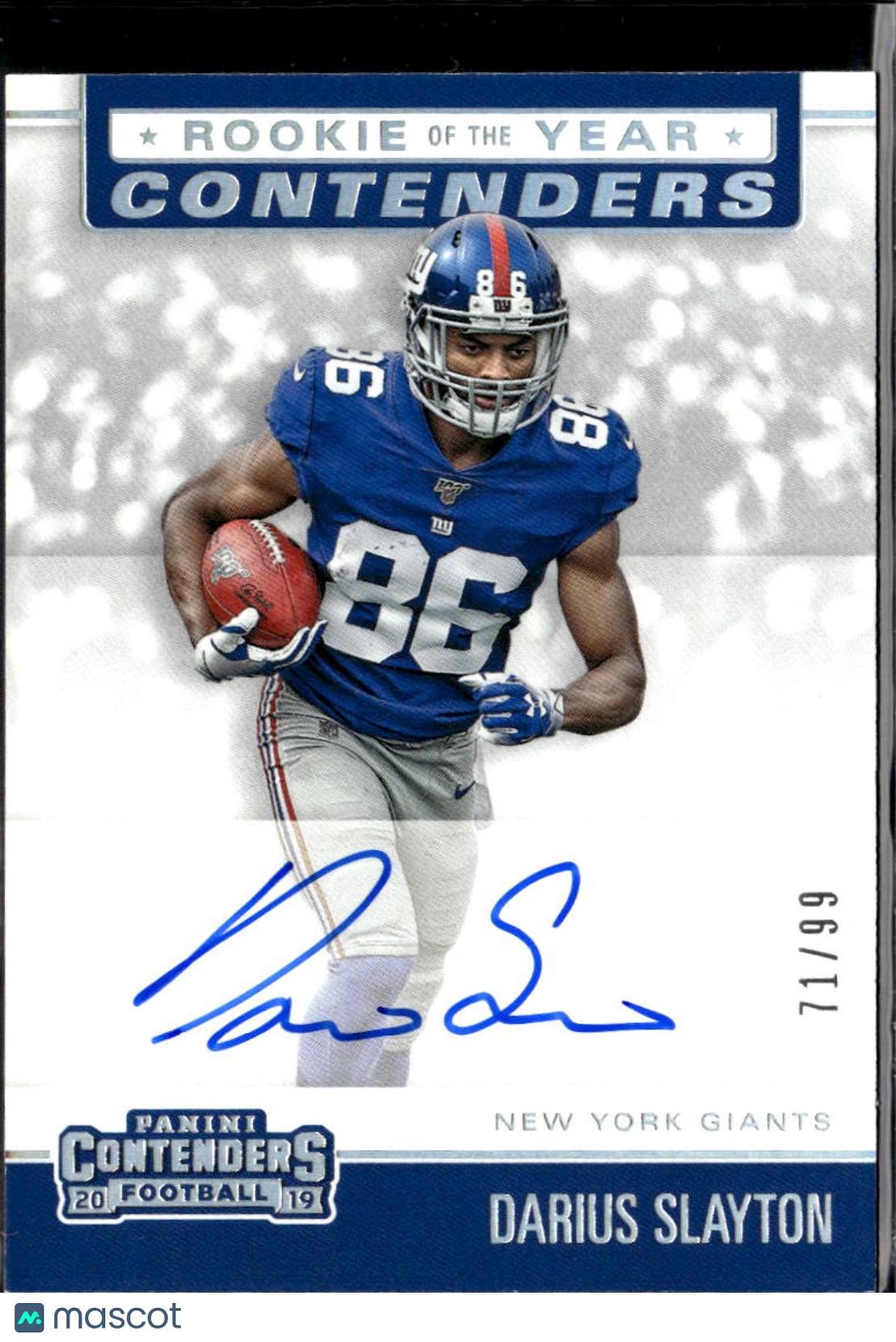 Darius Slayton 2019 Contenders Rookie Auto Autograph /99 New York Giants
