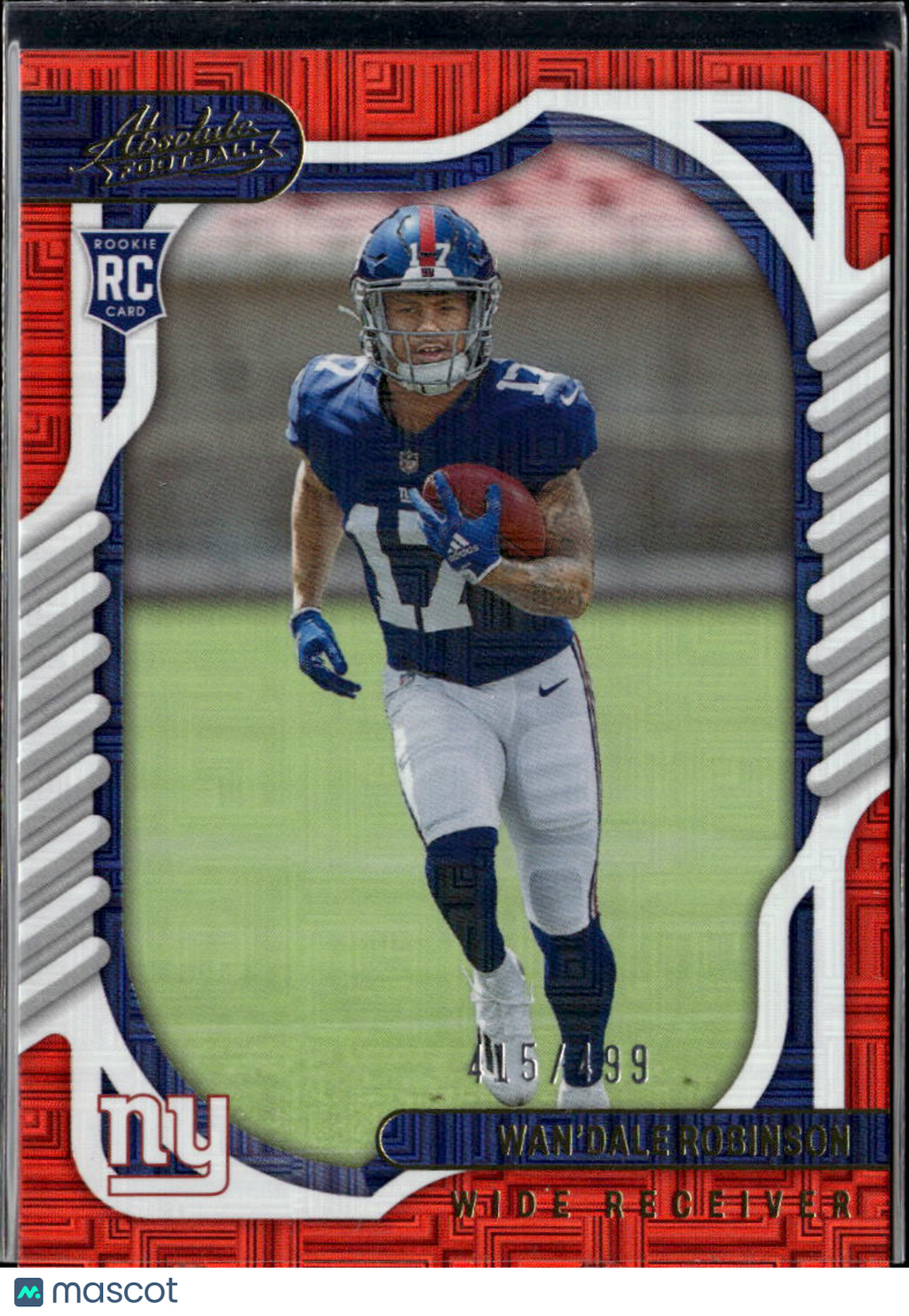 Wan'Dale Robinson 2022 Panini Absolute Football RC New York Giants