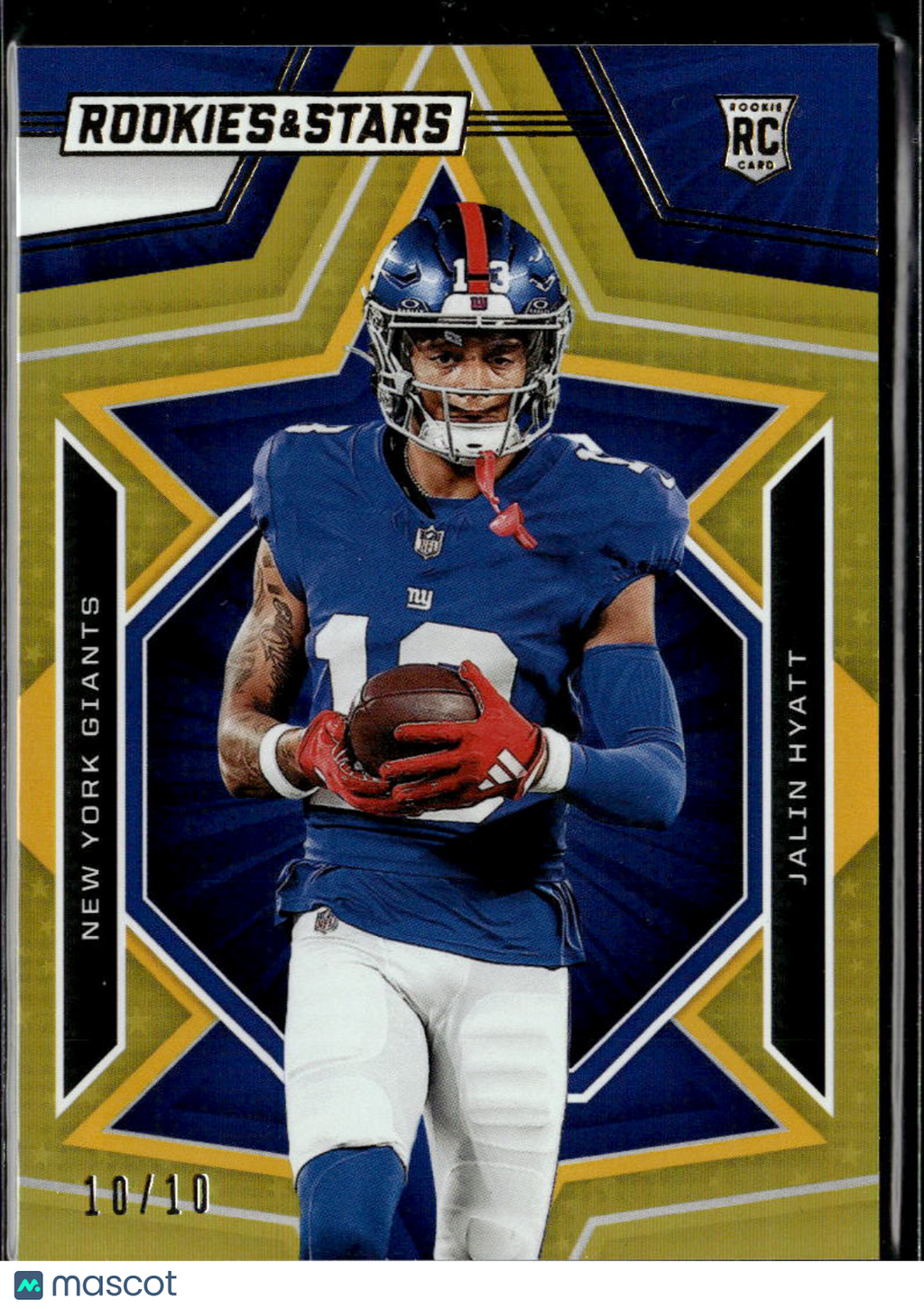 Jalin Hyatt 2023 Rookies & Stars GOLD Rookie RC 10/10 New York Giants