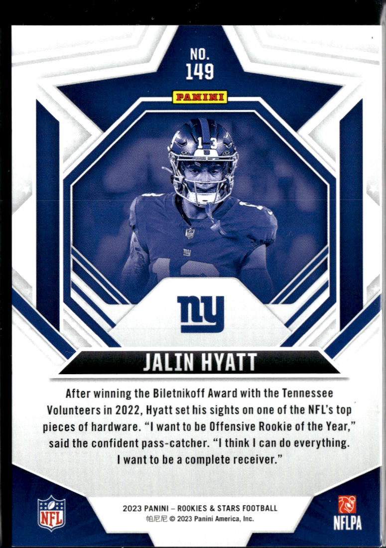 Jalin Hyatt 2023 Rookies & Stars GOLD Rookie RC 10/10 New York Giants