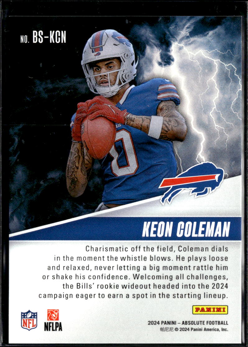 Keon Coleman 2024 Absolute Blue Spectrum By Storm RC Rookie 32/50 Buffalo Bills