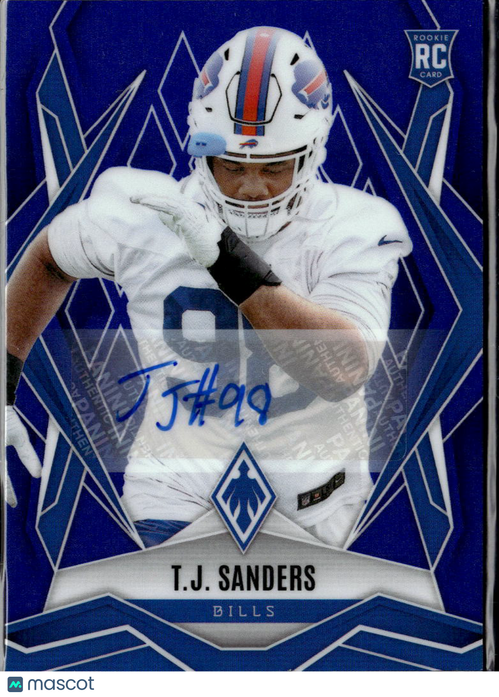 T.J. Sanders 2025 Phoenix Blue Auto Autograph RC 42/49 Buffalo Bills