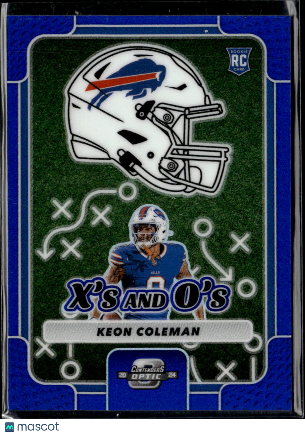 Keon Coleman 2025 Panini Contenders Optic X's and O's RC Blue /96 Buffalo Bills
