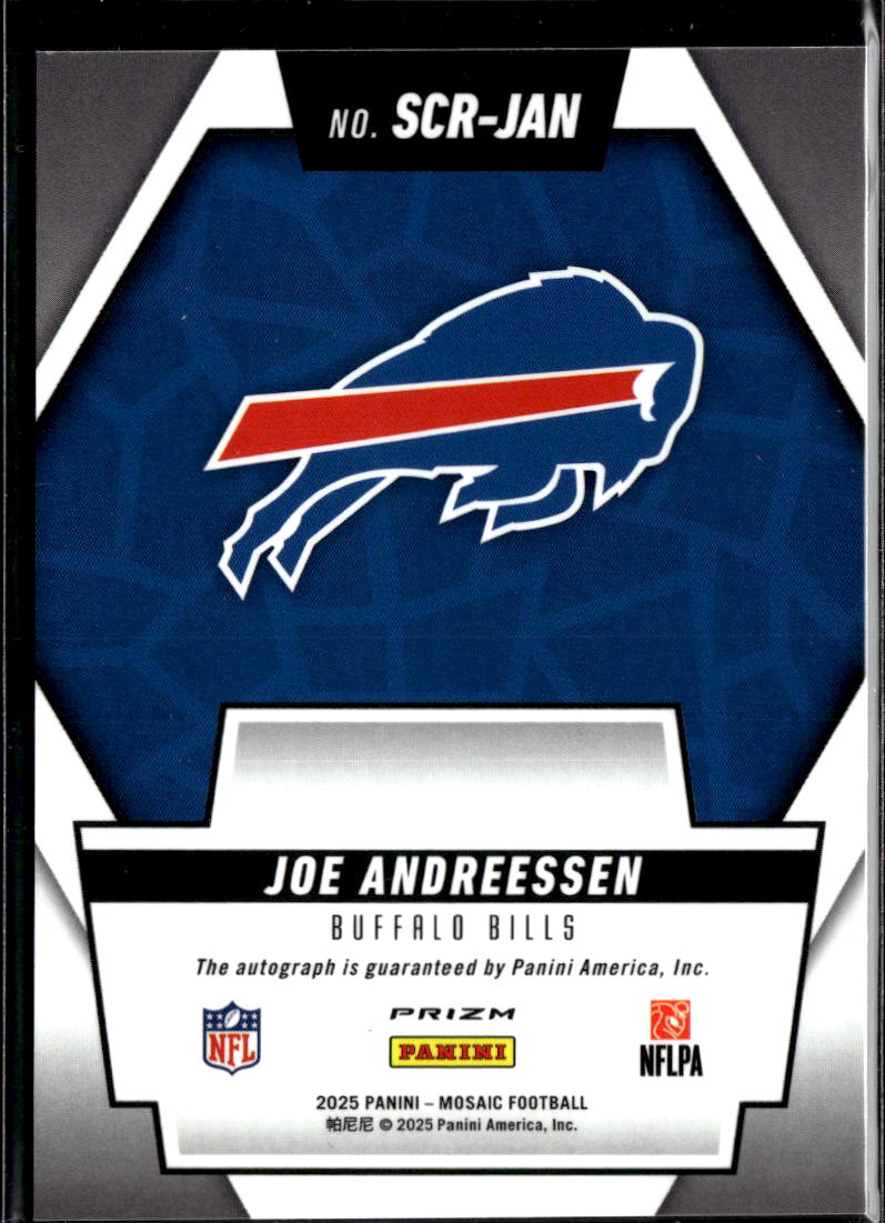 Joe Andreessen 2025 Panini Mosaic Scripts Auto Buffalo Bills