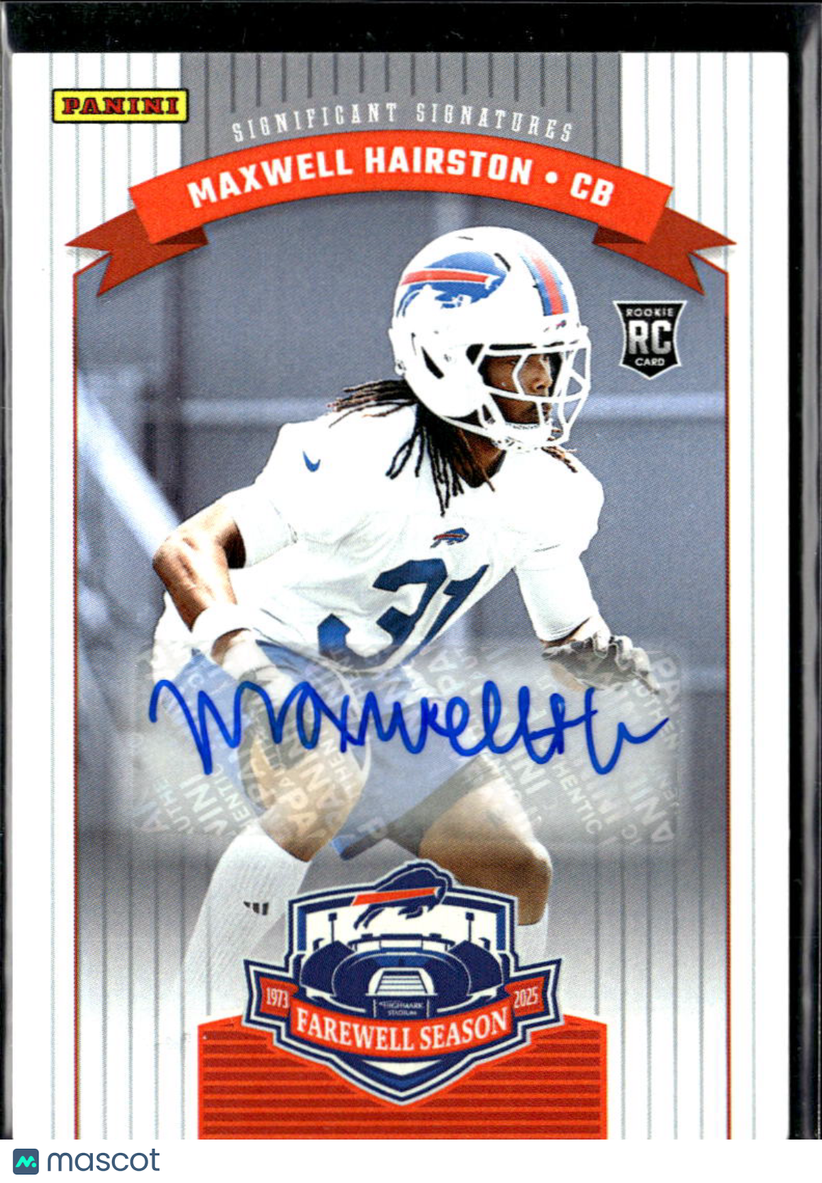 Maxwell Hairston 2025 Panini Significant Auto Autograph RC Buffalo Bills