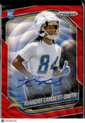 Keandre Lambert-Smith 2025 Prizm Auto Autograph RC Red 14/149 Chargers