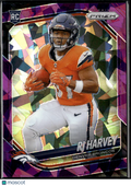 RJ Harvey 2025 Prizm Purple Ice Prizm Rookie RC 29/225 Denver Broncos
