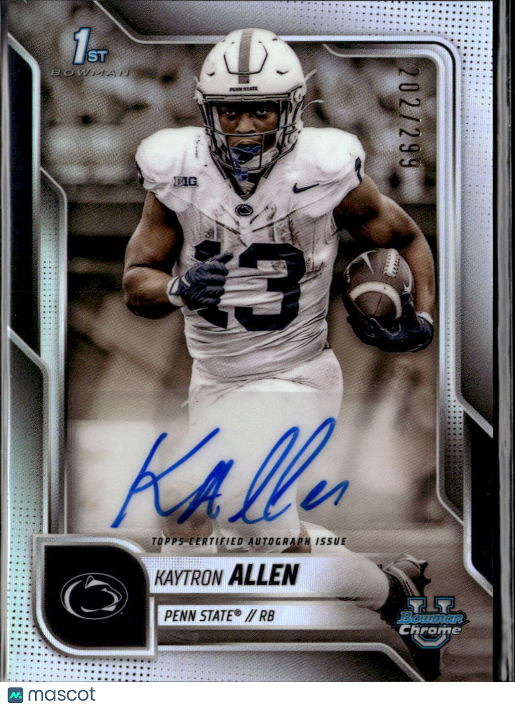 Kaytron Allen 2025 Bowman Chrome 1st Auto Autograph RC Penn State 202/299