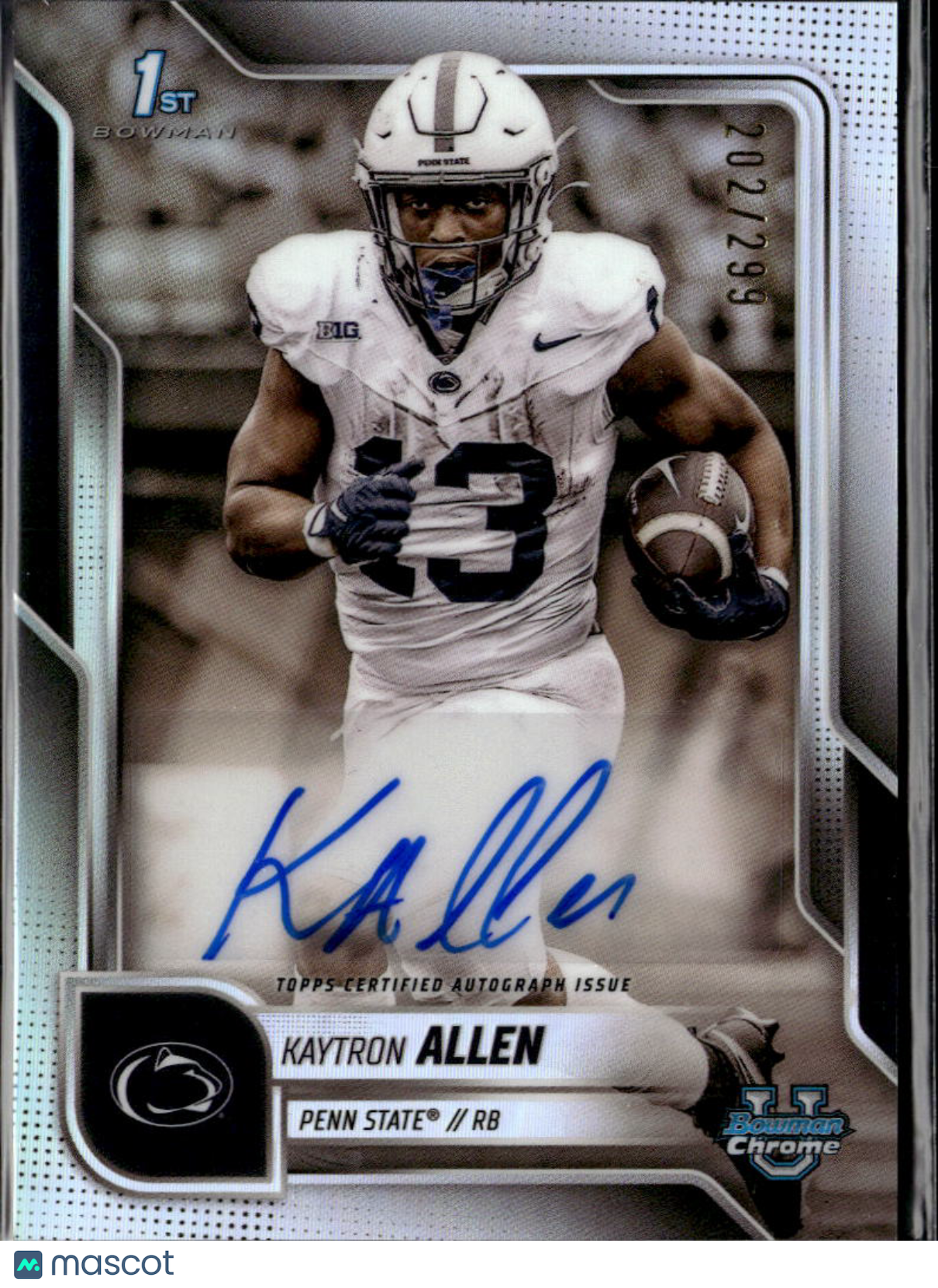 Kaytron Allen 2025 Bowman Chrome 1st Auto Autograph RC Penn State 202/299