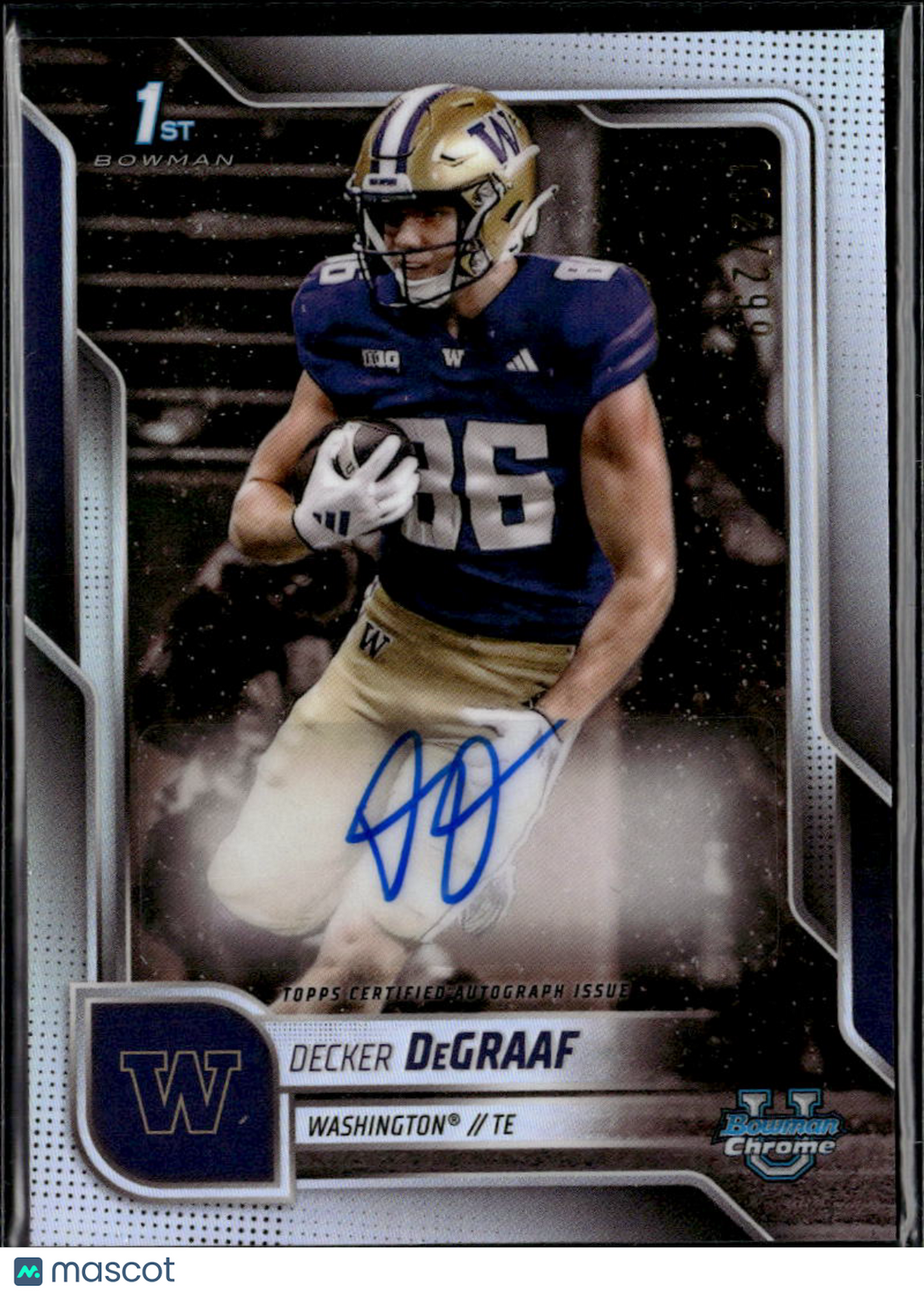 Decker DeGraaf 2025 Bowman Chrome Auto Autograph /299 Washington Huskies