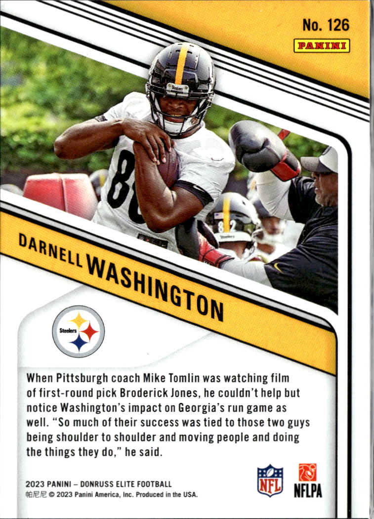 Darnell Washington 2023 Elite Blue Status Rookie RC 27/625 Pittsburgh Steelers