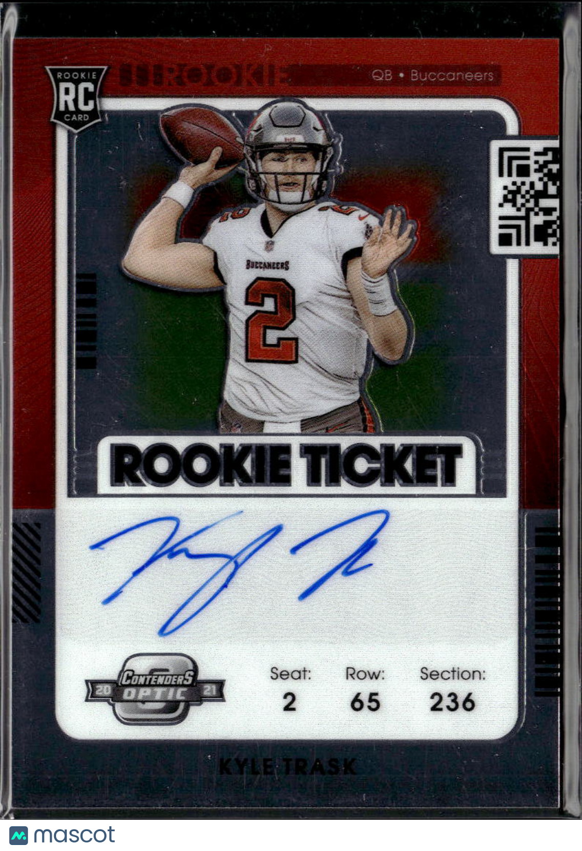 Kyle Trask 2022 Contenders Optic Auto Autograph RC Tampa Bay Buccaneers