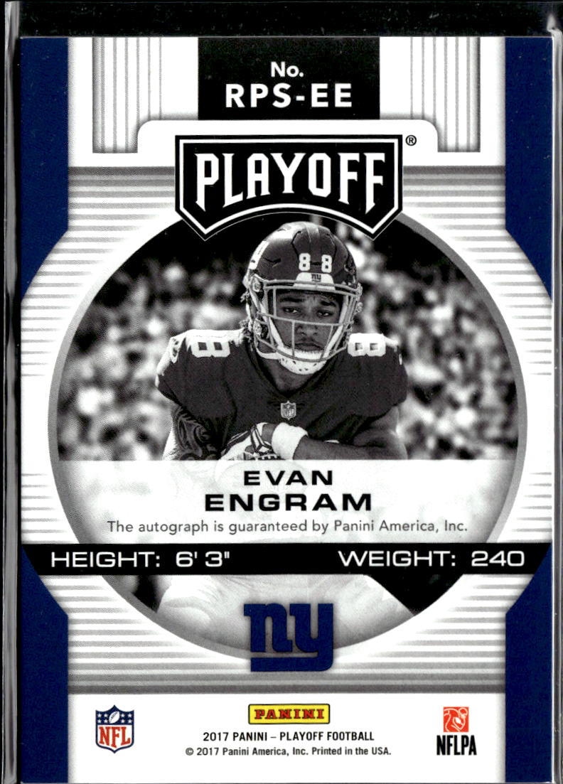 Evan Engram 2017 Playoff Hail Mary Auto Autograph RC Rookie New York Giants