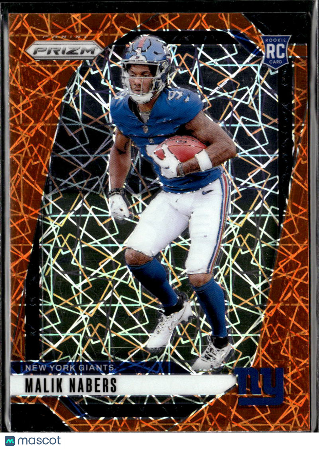 Malik Nabers 2024 Prizm RC Orange Lazer Prizm Rookie New York Giants
