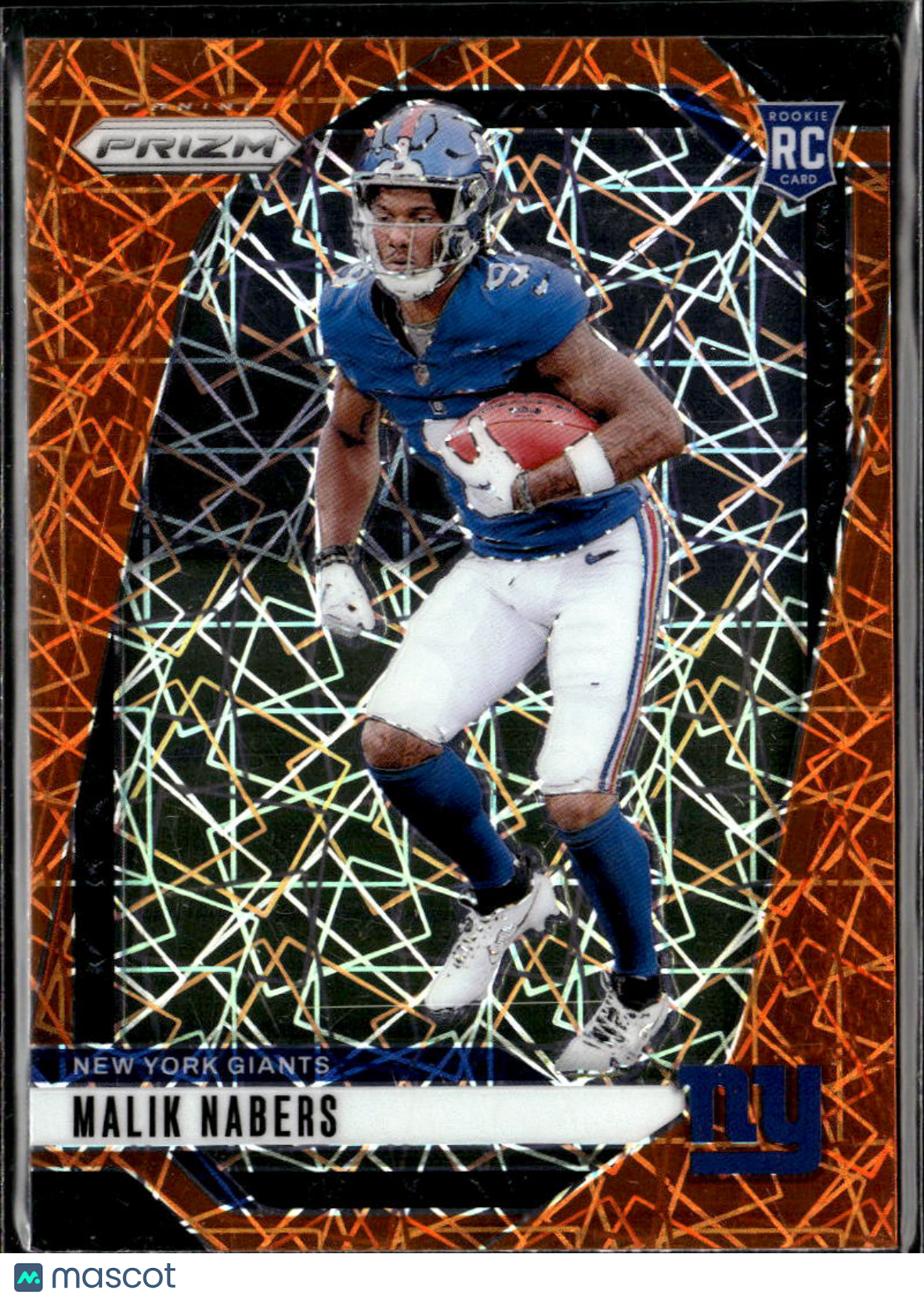 Malik Nabers 2024 Prizm RC Orange Lazer Prizm Rookie New York Giants