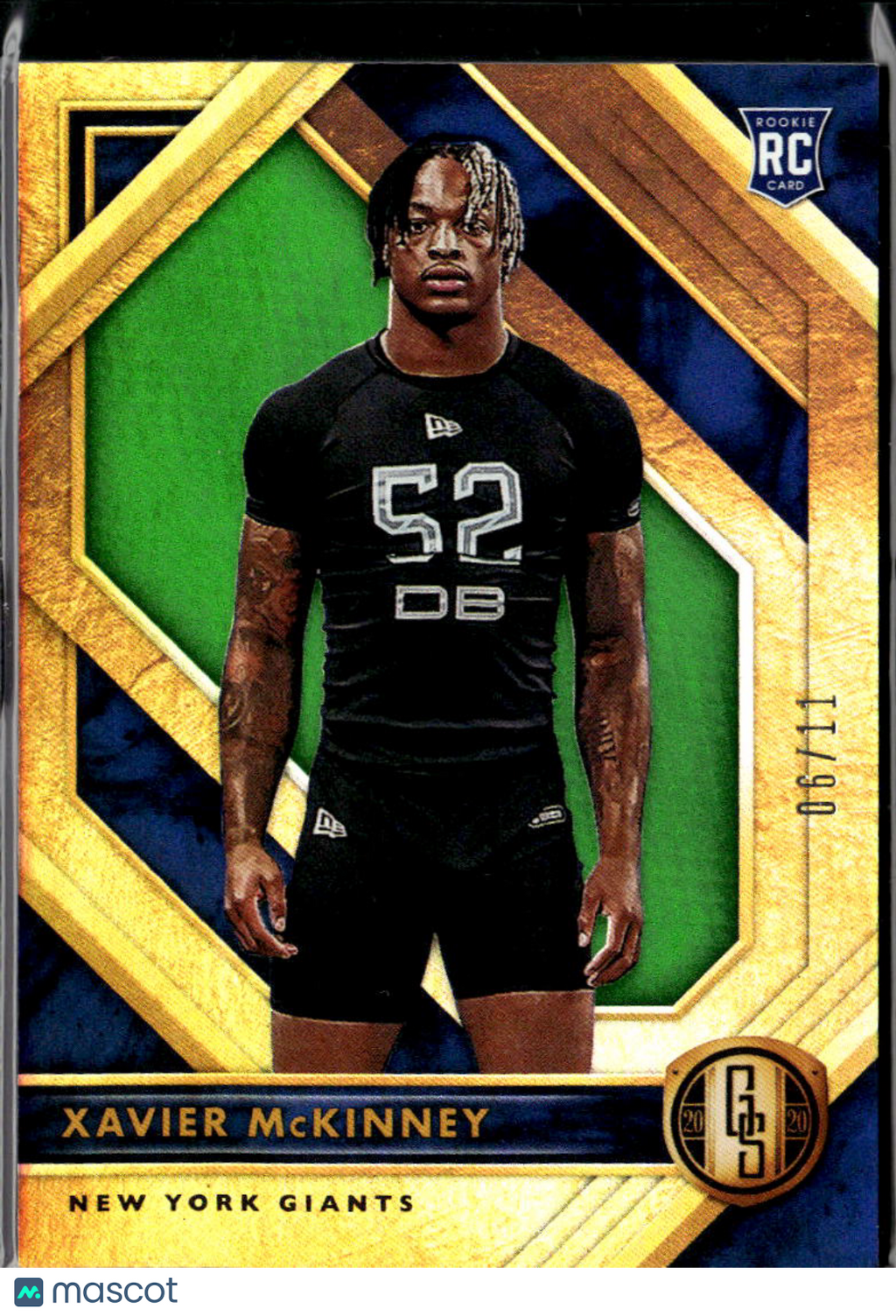 Xavier McKinney 2020 Gold Standard Emerald Green Rookie RC 6/11 New York Giants