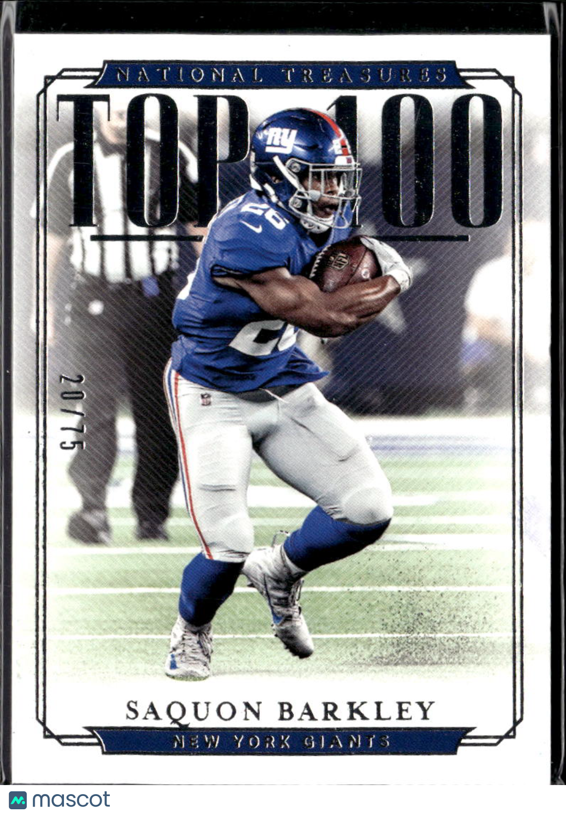 Saquon Barkley 2018 National Treasures Top 100 Rookie RC 20/75 Eagles NY Giants