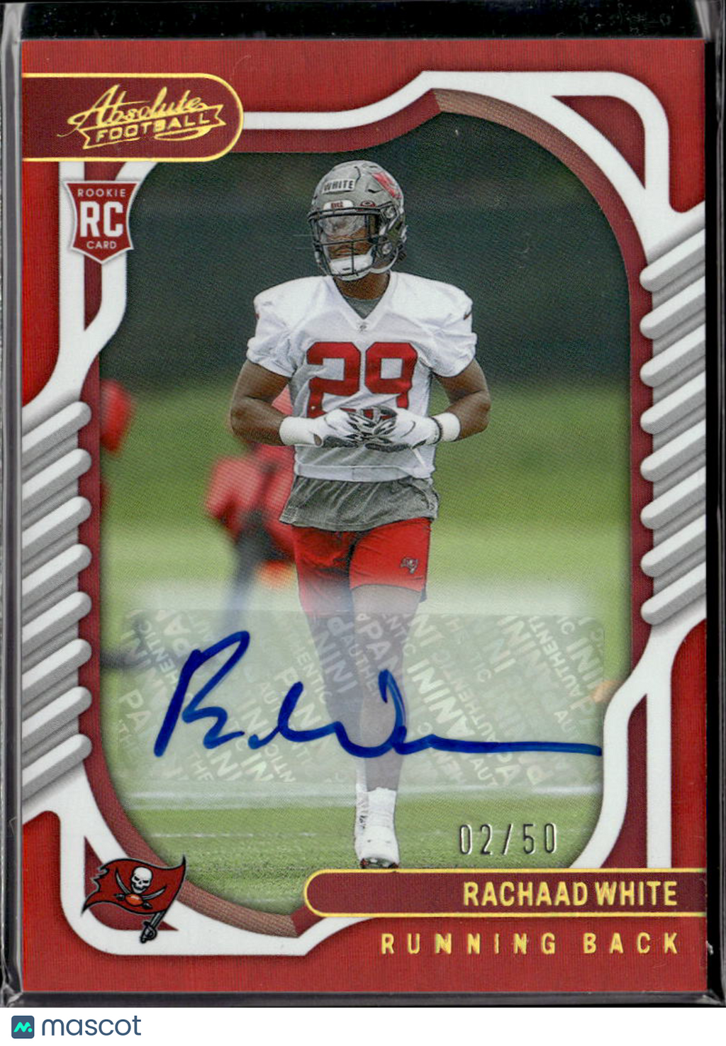 Rachaad White 2022 Absolute Auto Autograph RC 2/50 Tampa Bay Buccaneers