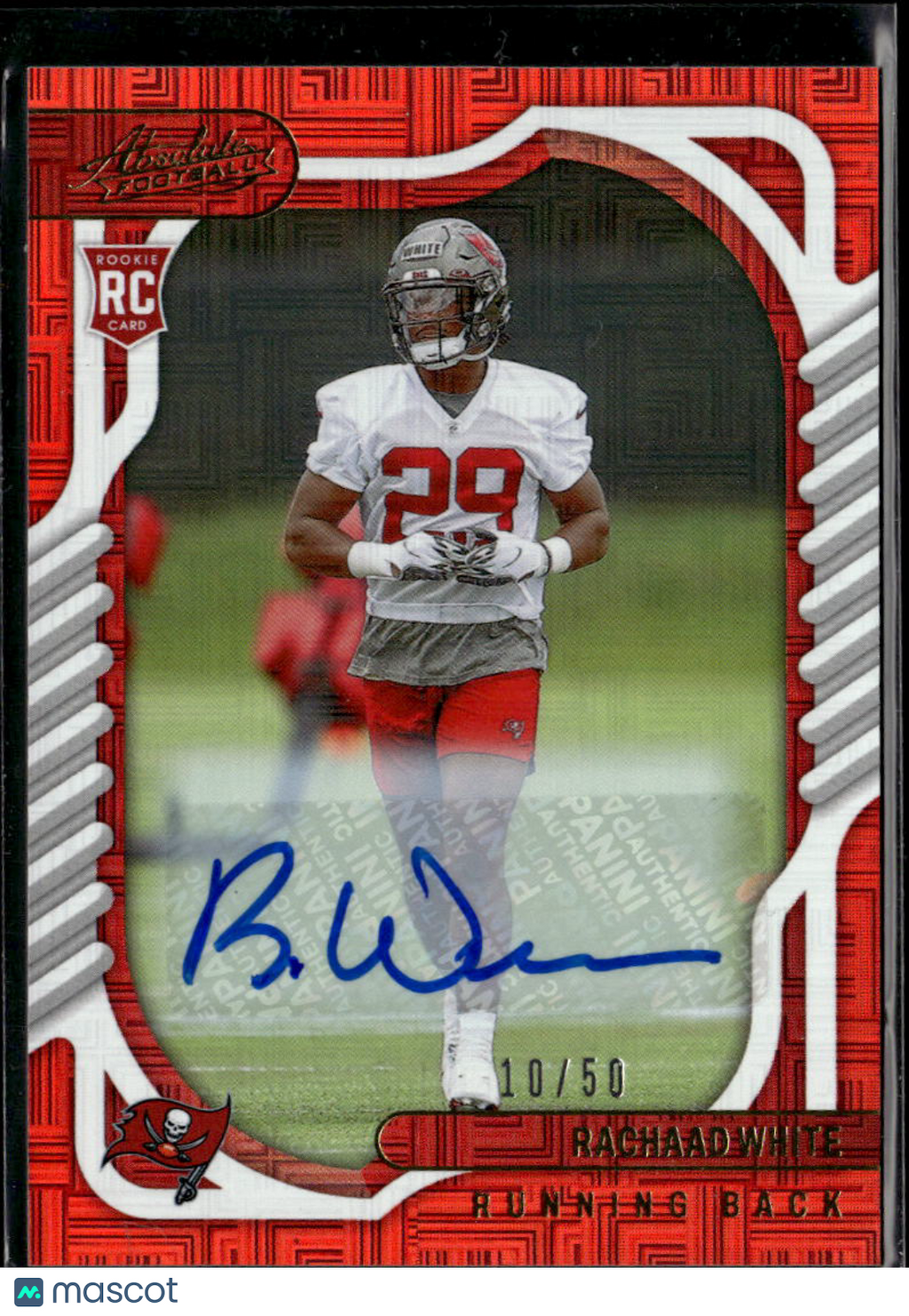 Rachaad White 2022 Absolute Auto Autograph RC 10/50 Tampa Bay Buccaneers