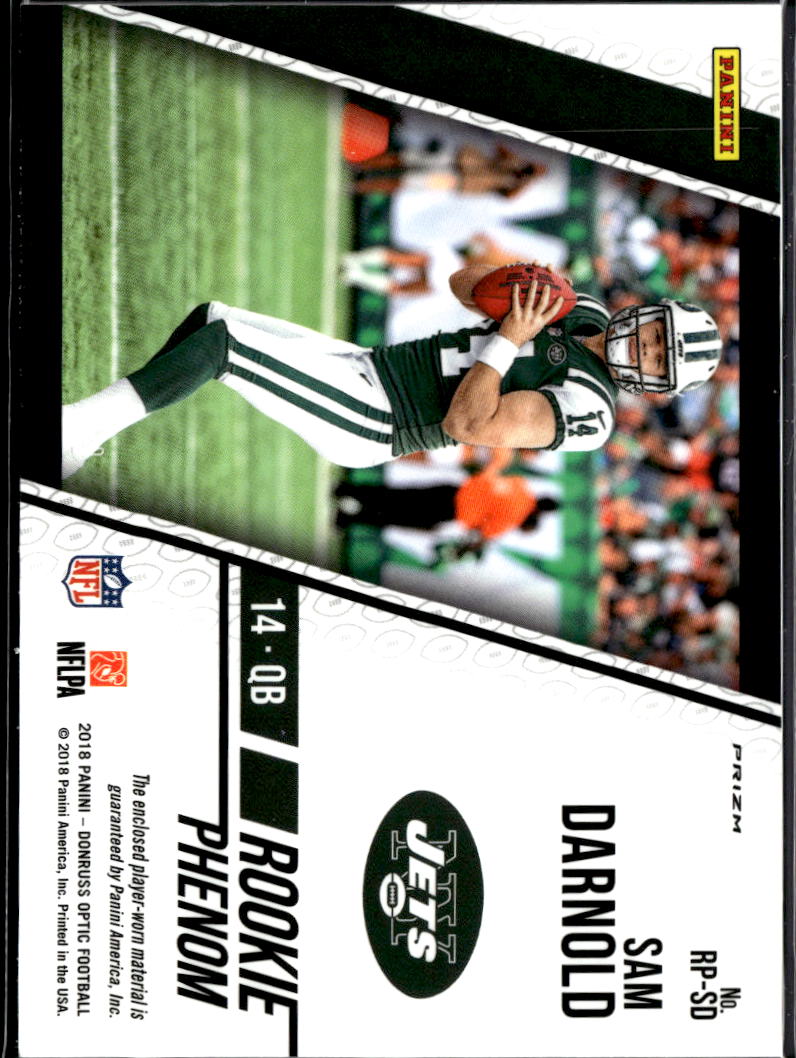 Sam Darnold 2018 Optic Rookie Phenom Jersey Patch RC New York Jets