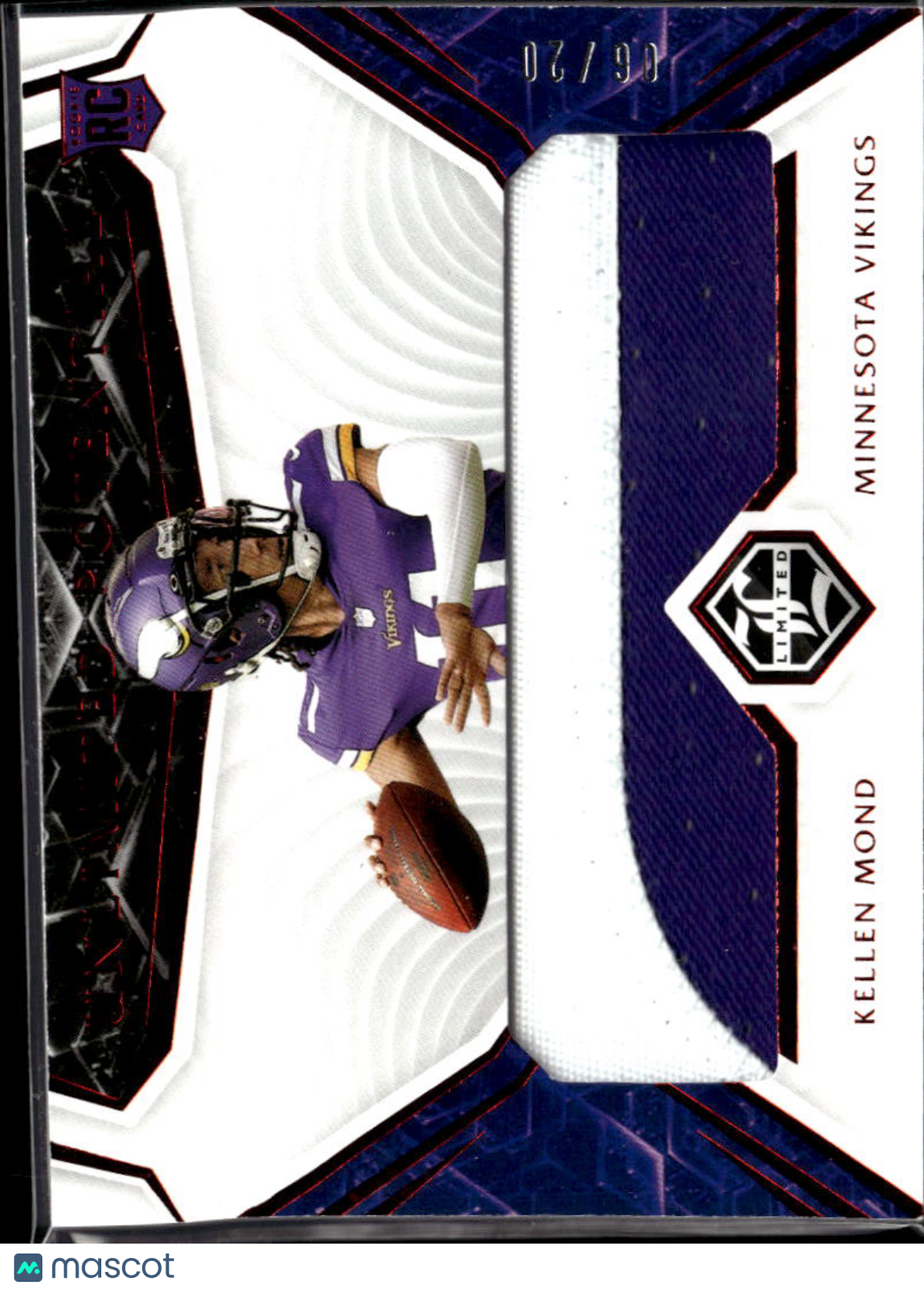 Kellen Mond 2021 Limited Jersey Patch Rookie RC 6/20 Minnesota Vikings