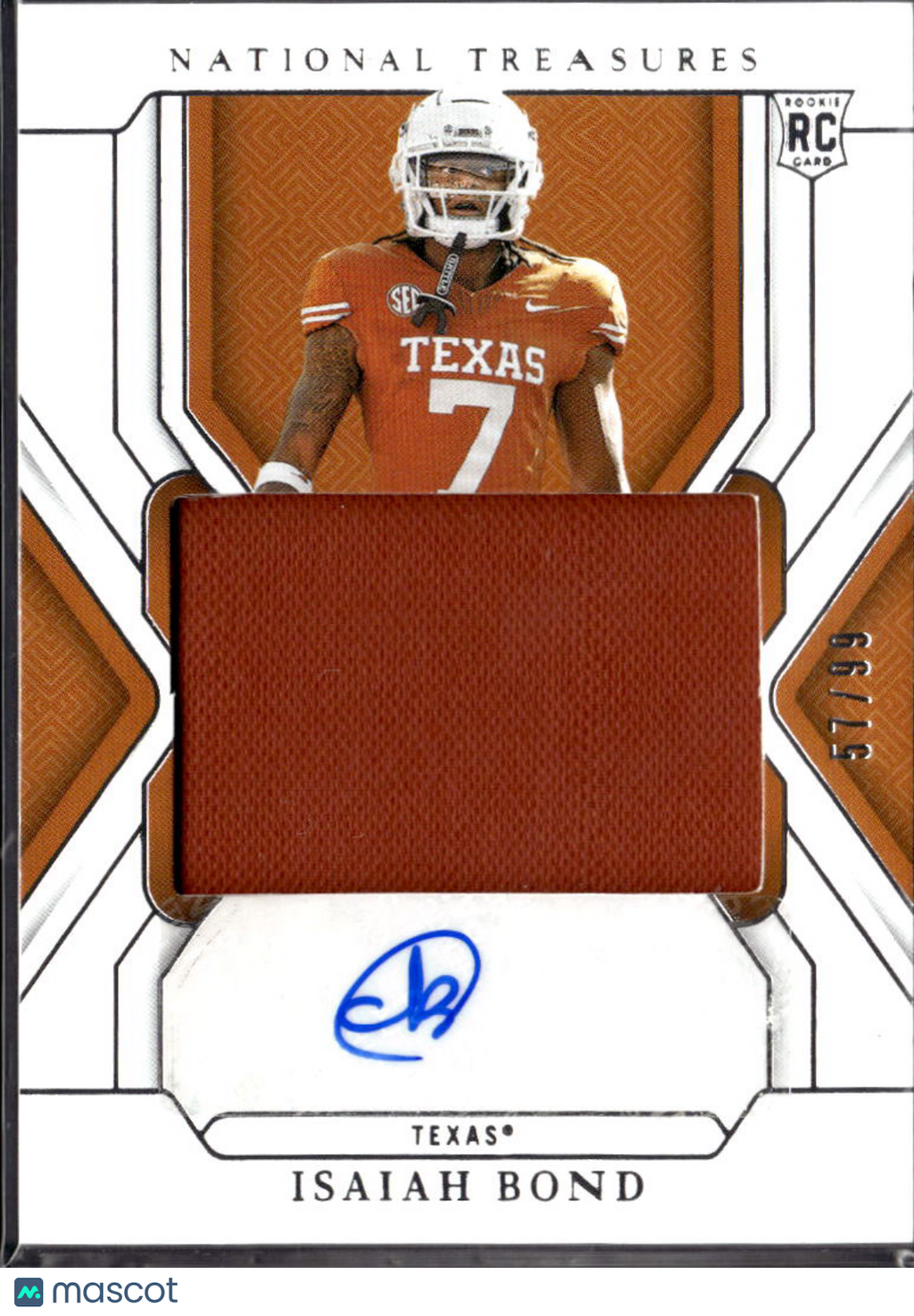 Isaiah Bond 2025  National Treasures Auto Autograph Patch RC /99 Texas Longhorns