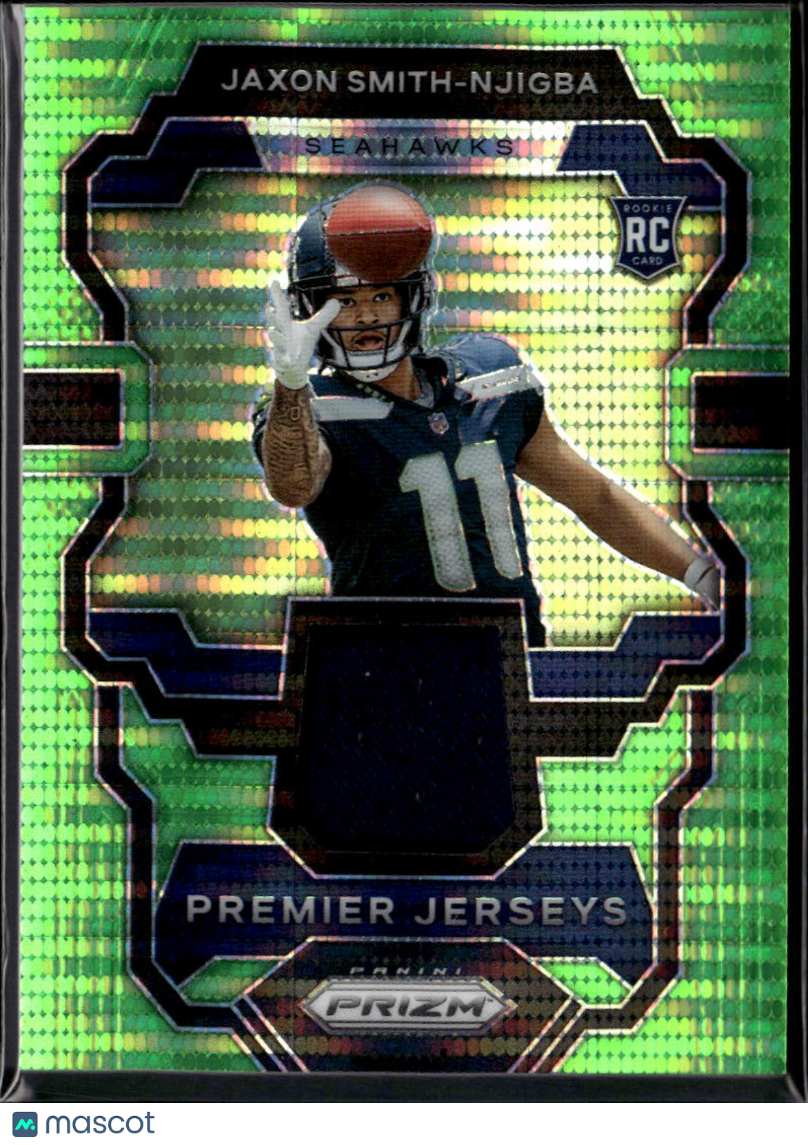Jaxon Smith-Njigba 2023 Prizm Green Jersey Patch Rookie RC Seattle Seahawks