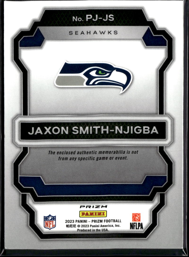 Jaxon Smith-Njigba 2023 Prizm Green Jersey Patch Rookie RC Seattle Seahawks
