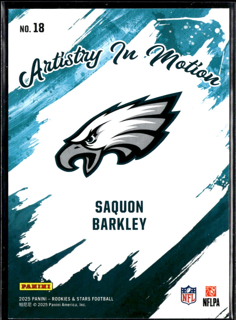 Saquon Barkley 2025 Rookies & Stars Artistry In Motion Orange 36/125 Eagles