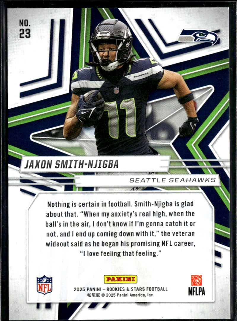 Jaxon Smith-Njigba 2025 Rookies & Stars Orange 10/249 Seattle Seahawks